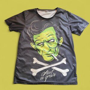 Johnny Cash inspired spooky jersey shirt Size L